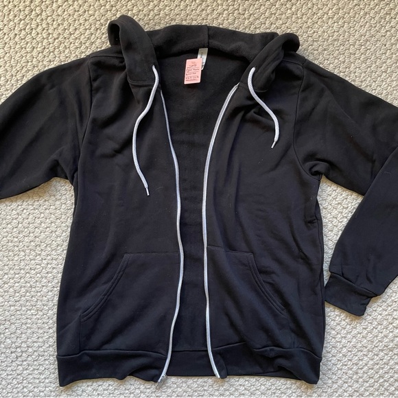NWT black zippered hoodie - Picture 2 of 8